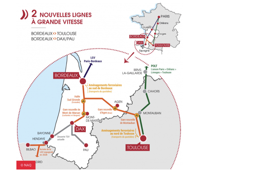 Confirmation du planning de la LGV Bordeaux-Toulouse-Dax